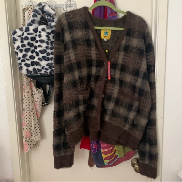 Unif Authentic Brown Ty Cardigan 